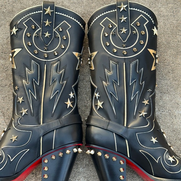 Christian Louboutin Cowboy Western Boots 40 Horseshoe Embellished 9 10 - Picture 14 of 16